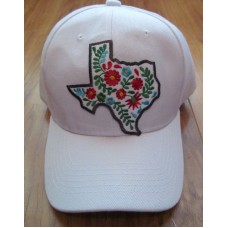 White Mujer&apos;s Baseball Cap Hat with Floral Texas Patch NEW    eb-67244490